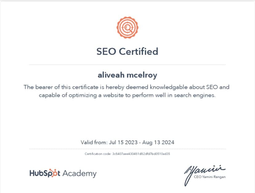 SEO Certified