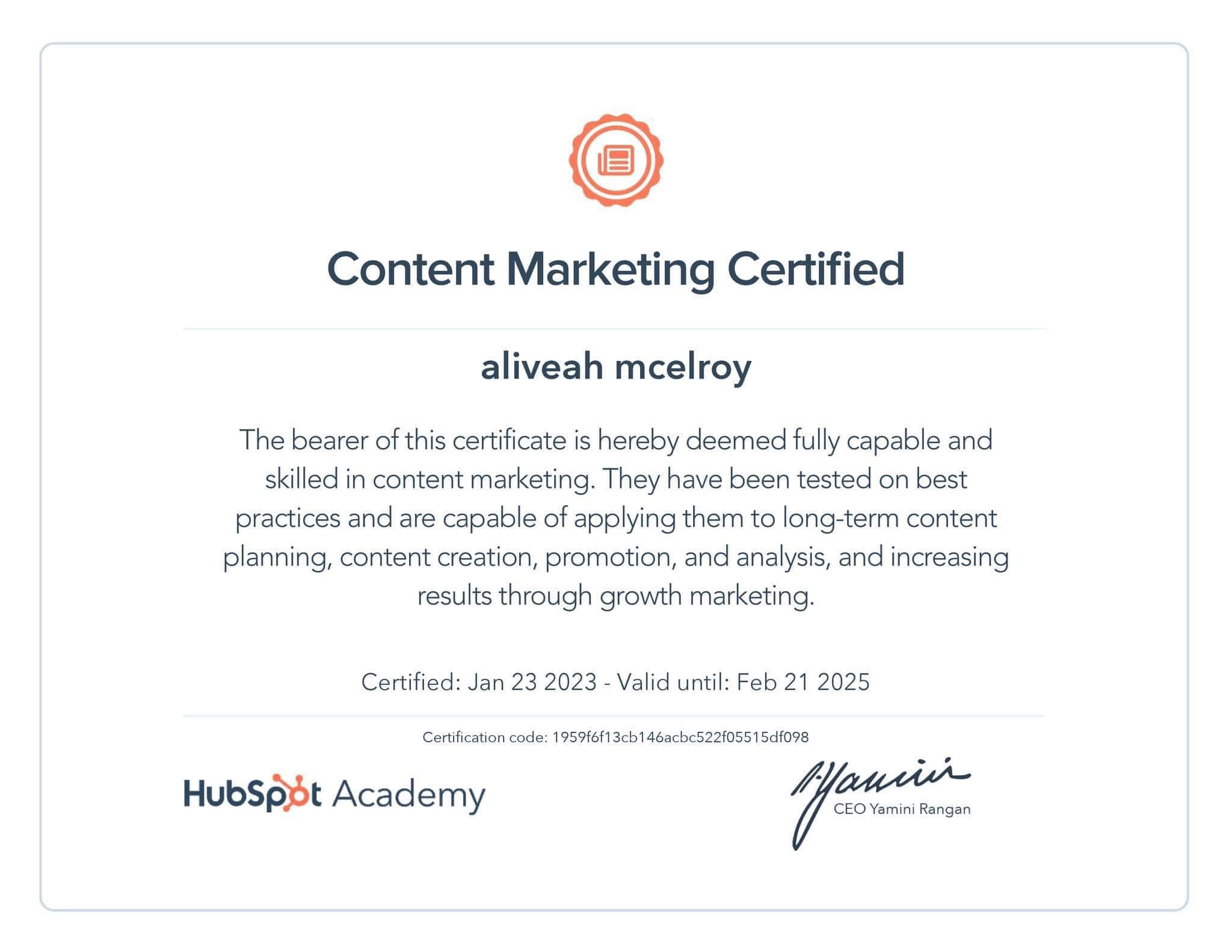 Content Marketing Certified