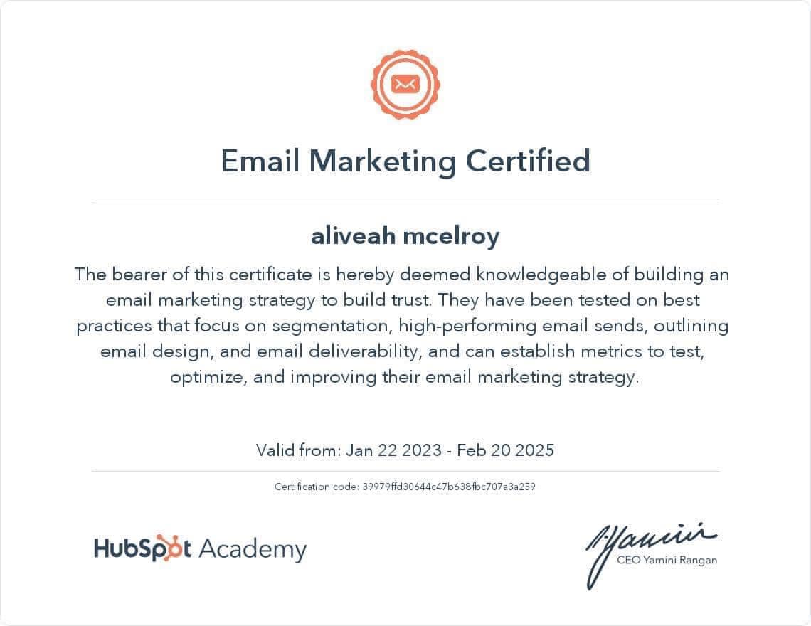 Email Marketing Certified