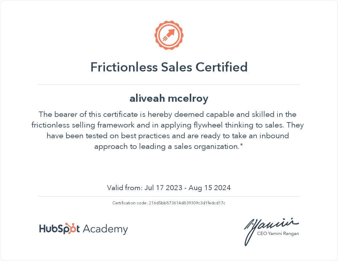 Frictionless Sales Certified